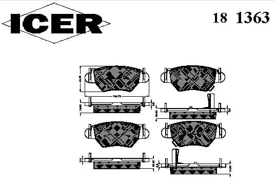 Brake pads rear 181363702