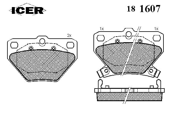 Brake pads rear 181607