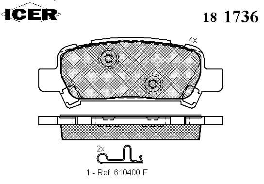Brake pads rear 181736
