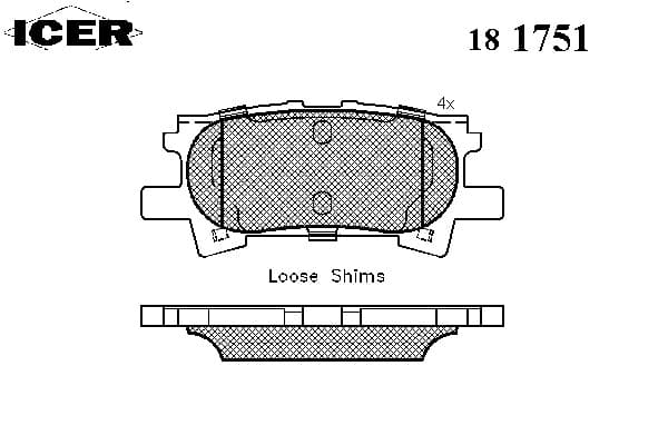 Brake pads rear 181751