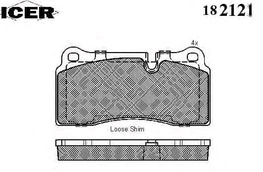 Brake pads rear 182121