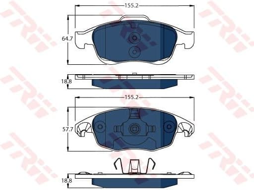 Brake Pad Set, disc brake ELECTRIC BLUE GDB1690BTE