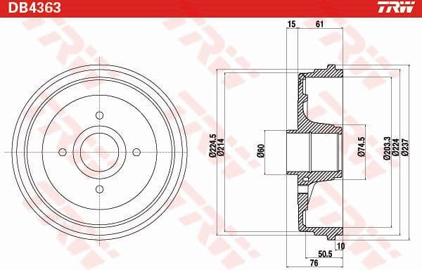 Brake Drum DB4363 - image 2