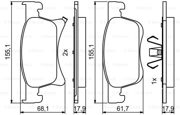 Brake Pad Set, disc brake 0986494823