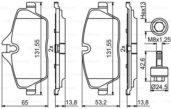 Brake Pad Set, disc brake 0986494813 - image 7