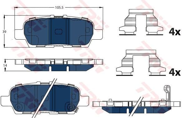 Brake Pad Set, disc brake ELECTRIC BLUE GDB3508BTE