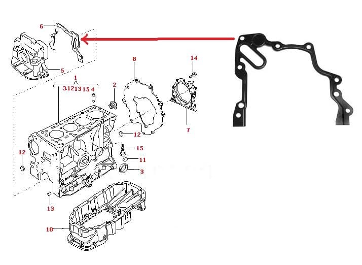 Gasket oil pump 447.651