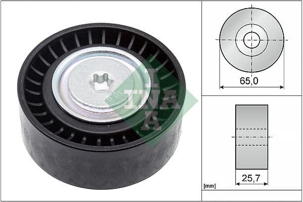 Deflection/Guide Pulley, V-ribbed belt 532090710