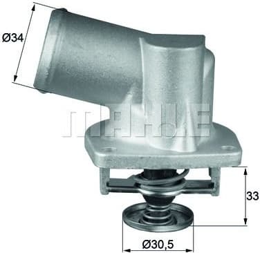 Thermostat, coolant BEHR TI13292D