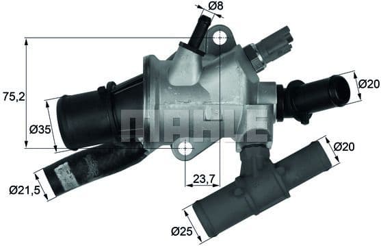 Thermostat, coolant BEHR TI16688