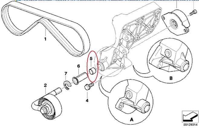 Tensioner axle bushing 64557788090 - image 2