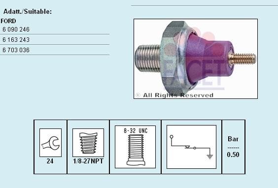 Sensor oil pressure light 7.0031