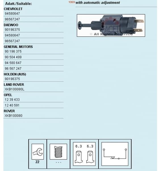 Switch STOP light 7.1050