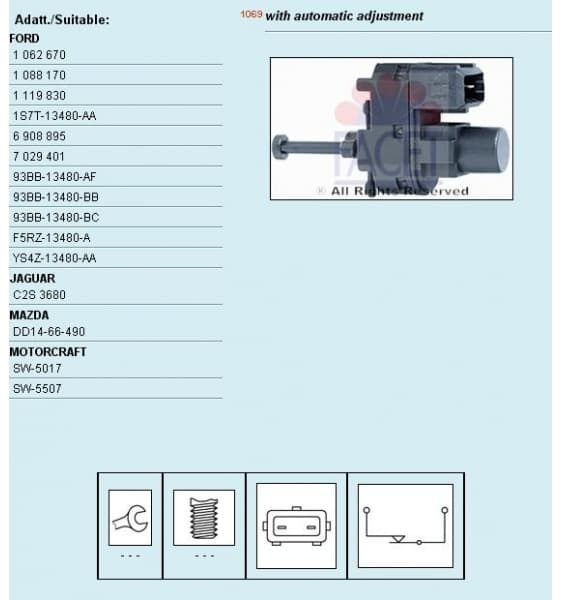 Stop Light Switch Made in Italy - OE Equivalent 7.1111