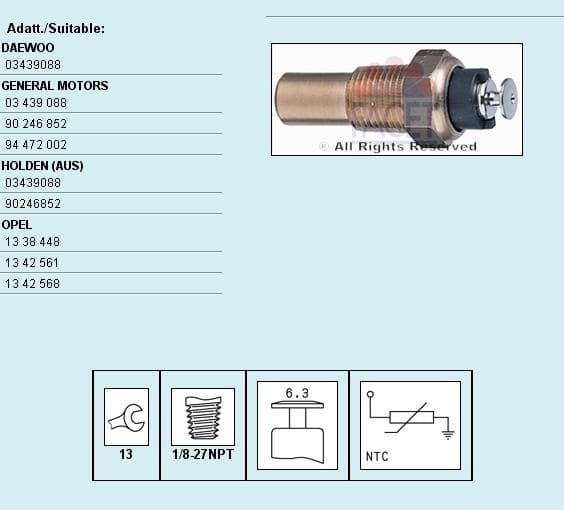 Sensor water temperature 7.3005
