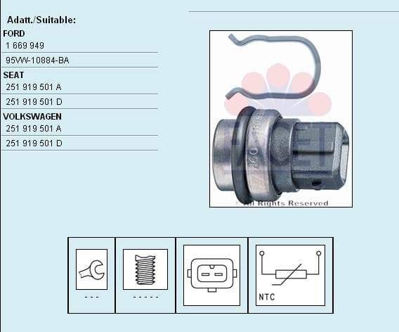 Sensor, coolant temperature Made in Italy - OE Equivalent 7.3086