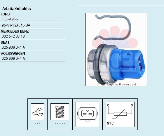Sensor, coolant temperature Made in Italy - OE Equivalent 7.3101