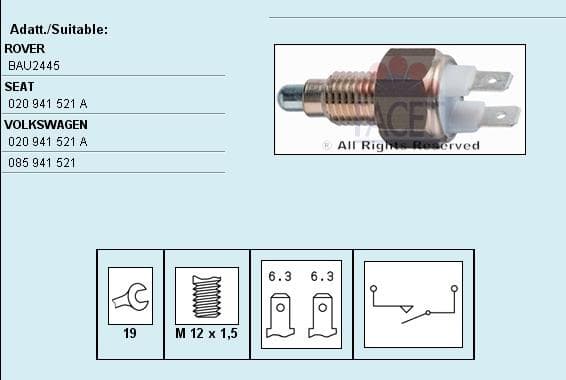 Switch reverse light 7.6009