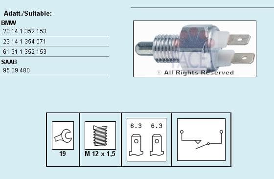 Switch reverse light 7.6029