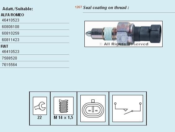 Switch reverse light 7.6067