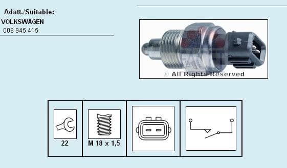 Switch, reverse light Made in Italy - OE Equivalent 7.6152