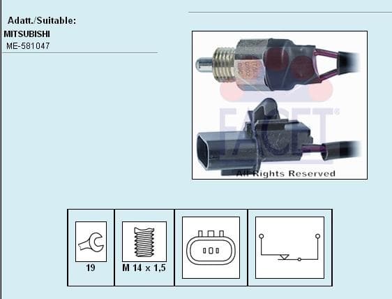 Switch, reverse light Made in Italy - OE Equivalent 7.6202
