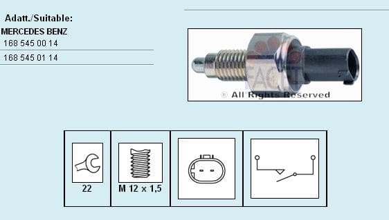 Switch, reverse light Made in Italy - OE Equivalent 7.6252