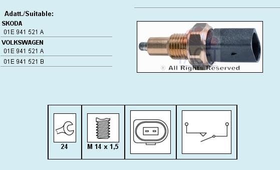 Switch, reverse light Made in Italy - OE Equivalent 7.6256