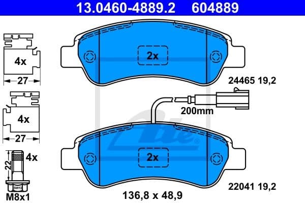 Brake Pad Set, disc brake 13.0460-4889.2