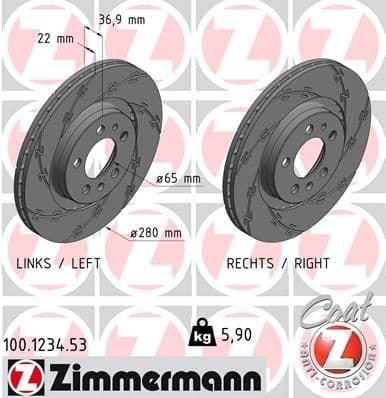 Brake Disc BLACK Z 100.1234.53