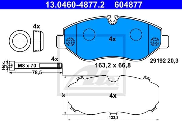 Brake Pad Set, disc brake 13.0460-4877.2