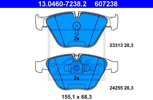 Brake Pad Set, disc brake 13.0460-7238.2