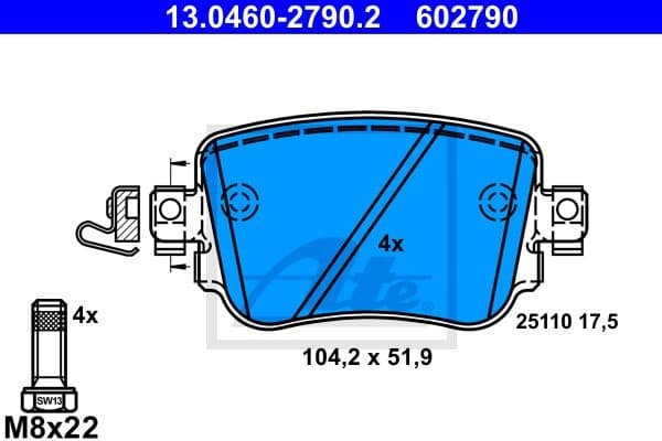 Brake Pad Set, disc brake 13.0460-2790.2