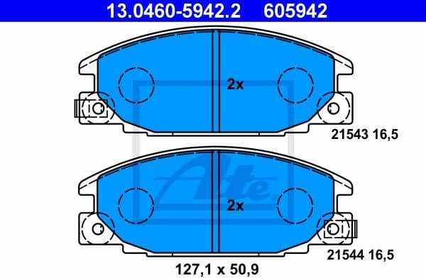 Brake Pad Set, disc brake 13.0460-5942.2