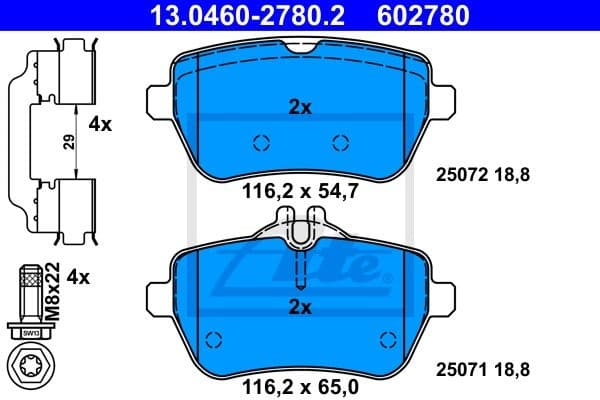 Brake Pad Set, disc brake 13.0460-2780.2