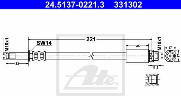 Brake Hose 24.5137-0221.3