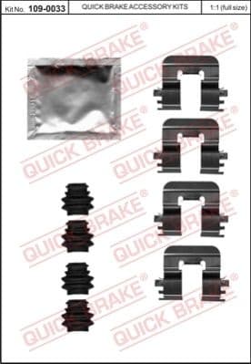 Accessory Kit, disc brake pad 109-0033
