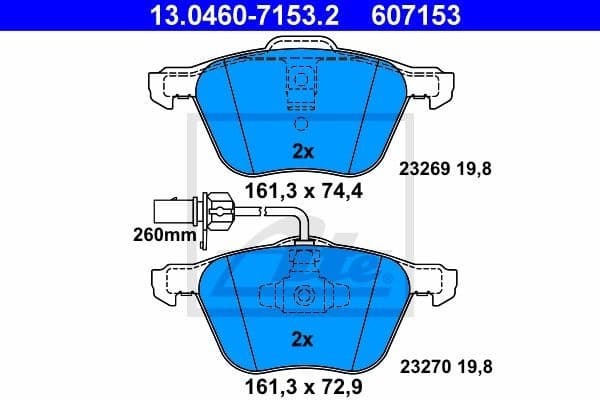 Brake Pad Set, disc brake 13.0460-7153.2