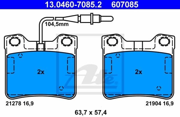 Brake Pad Set, disc brake 13.0460-7085.2