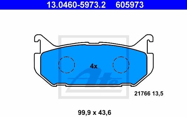 Brake Pad Set, disc brake 13.0460-5973.2