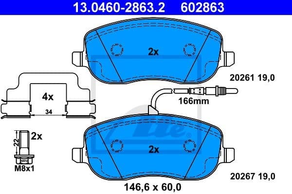 Brake Pad Set, disc brake 13.0460-2863.2