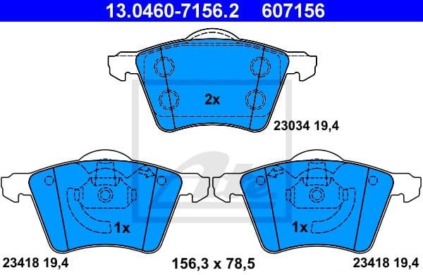 Brake Pad Set, disc brake 13.0460-7156.2