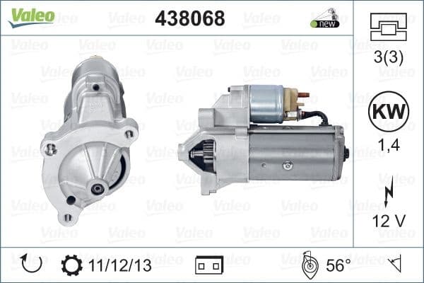 Starter VALEO ORIGINS NEW OE TECHNOLOGY 438068