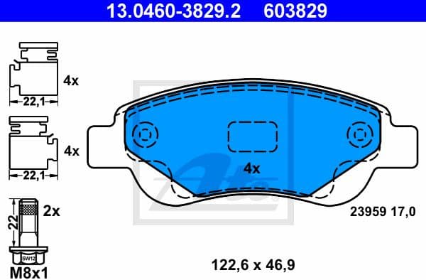 Brake Pad Set, disc brake 13.0460-3829.2