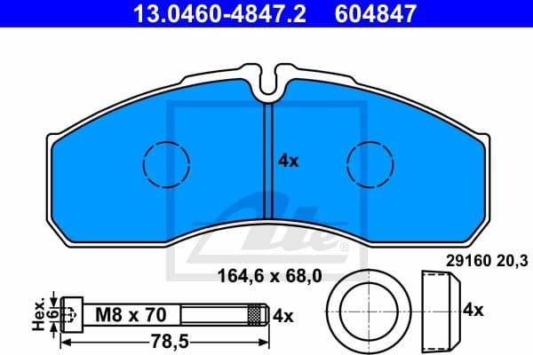 Brake Pad Set, disc brake 13.0460-4847.2