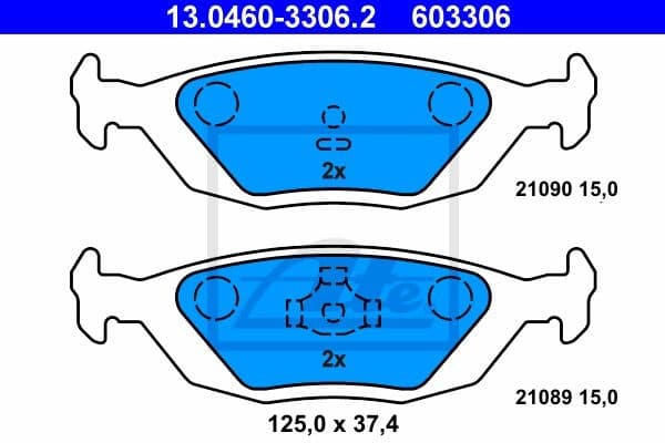 Brake Pad Set, disc brake 13.0460-3306.2