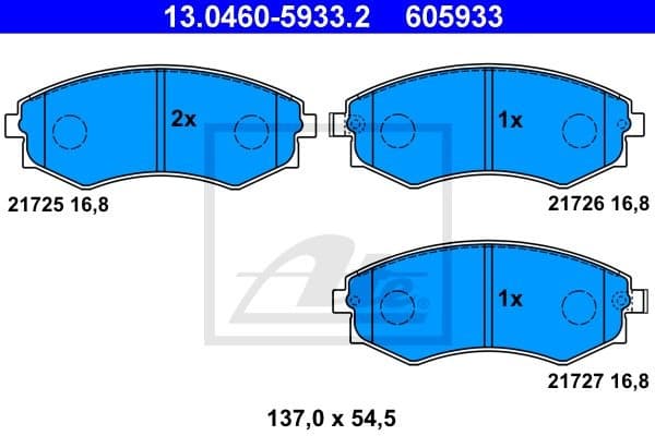 Brake Pad Set, disc brake 13.0460-5933.2