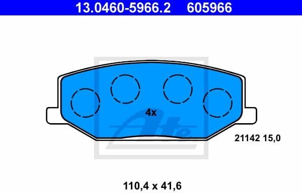 Brake Pad Set, disc brake 13.0460-5966.2