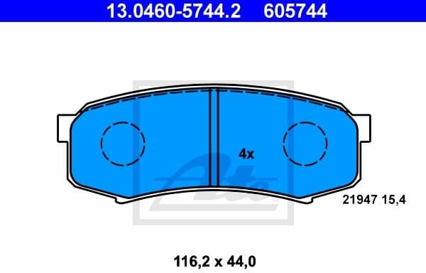 Brake Pad Set, disc brake 13.0460-5744.2
