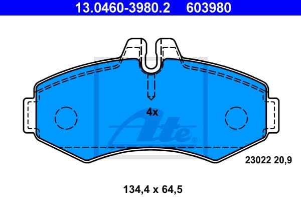 Brake Pad Set, disc brake 13.0460-3980.2